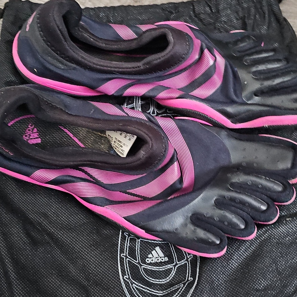 adidas Black & Pink Five-Toe Adipure Barefoot Shoes - Picture 4 of 4